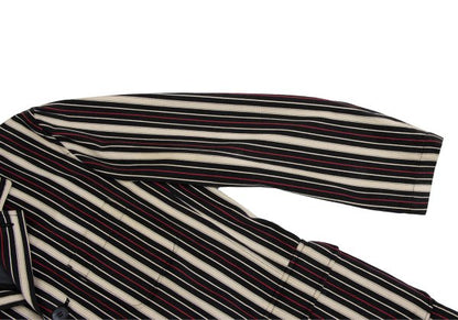 ISSEY MIYAKE MEN Striped Cotton 3B Jacket Beige Red Size 4