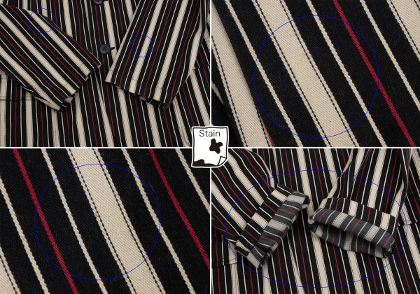 ISSEY MIYAKE MEN Striped Cotton 3B Jacket Beige Red Size 4