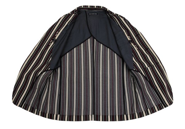 ISSEY MIYAKE MEN Striped Cotton 3B Jacket Beige Red Size 4