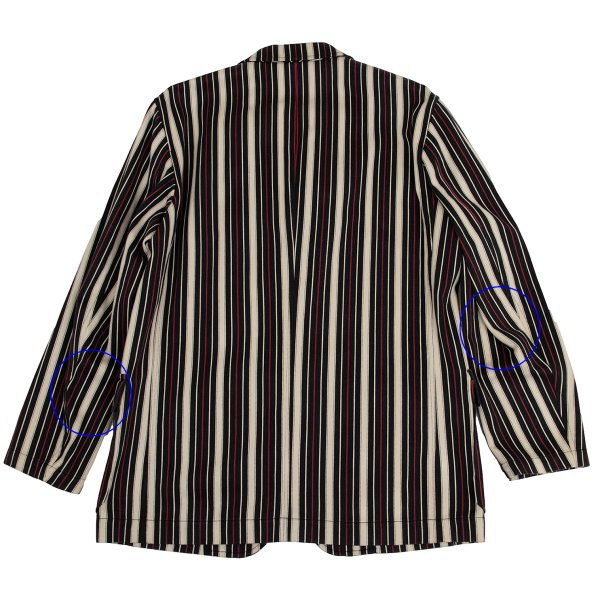 ISSEY MIYAKE MEN Striped Cotton 3B Jacket Beige Red Size 4
