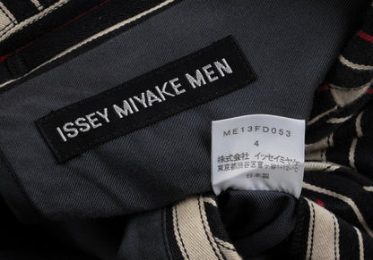 ISSEY MIYAKE MEN Striped Cotton 3B Jacket Beige Red Size 4