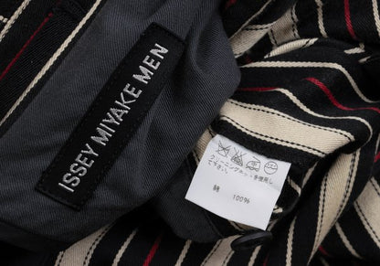 ISSEY MIYAKE MEN Striped Cotton 3B Jacket Beige Red Size 4