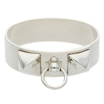 HERMES Collier de Chien MM Silver Bangle Size ONE SIZE