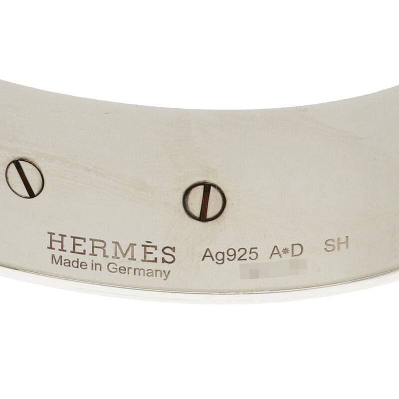 HERMES Collier de Chien MM Silver Bangle Size ONE SIZE