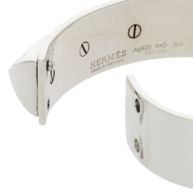 HERMES Collier de Chien MM Silver Bangle Size ONE SIZE