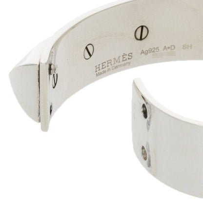 HERMES Collier de Chien MM Silver Bangle Size ONE SIZE