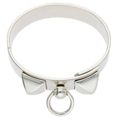 HERMES Collier de Chien MM Silver Bangle Size ONE SIZE