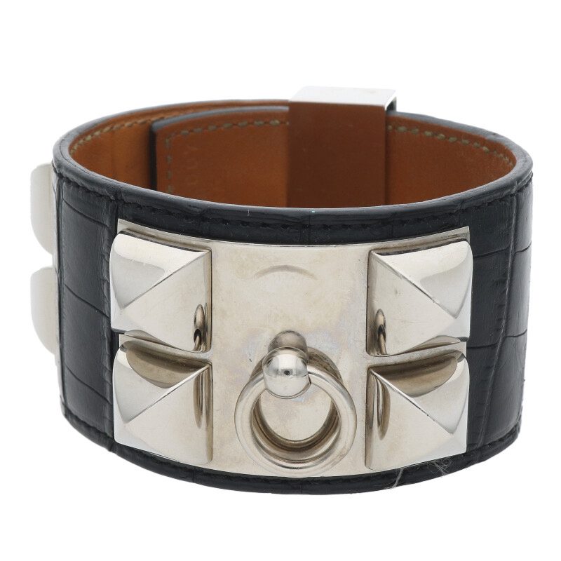 HERMES Collier de Chien T-Stamp Alligator Size ONE SIZE