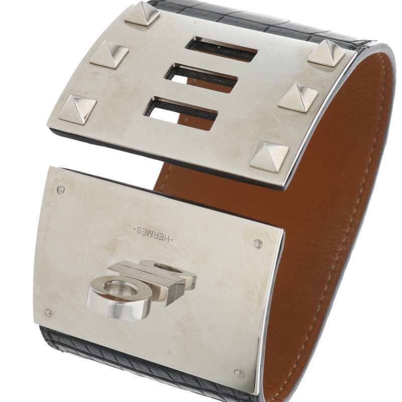 HERMES Kelly Dog R-Stamp Alligator Bracelet Size ONE SIZE