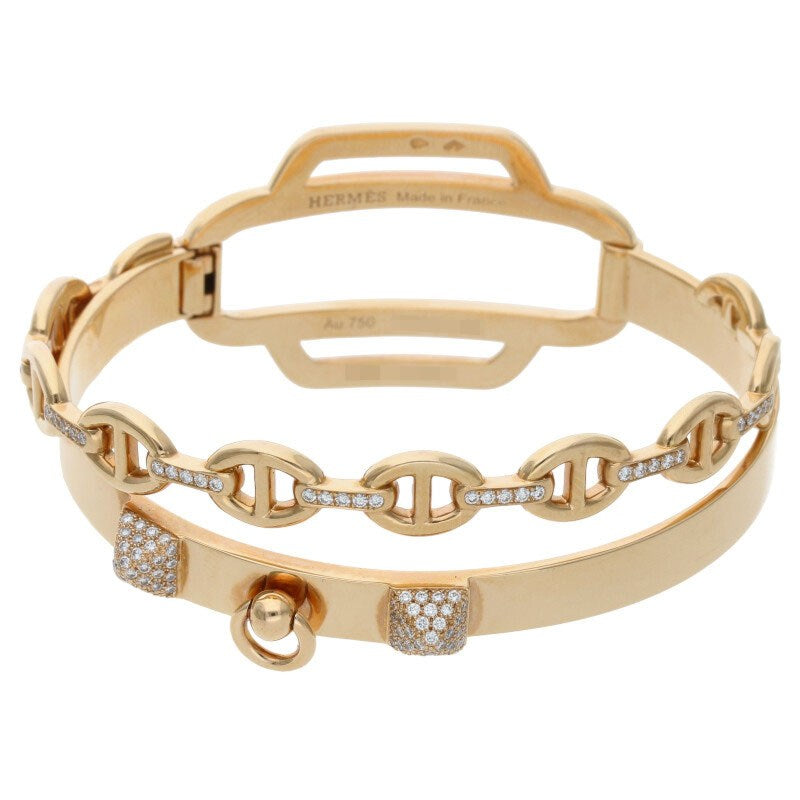 HERMES Collier de Chien Double Tour K18PG Full Size ONE SIZE