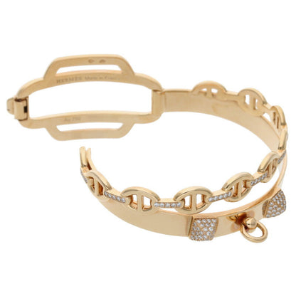 HERMES Collier de Chien Double Tour K18PG Full Size ONE SIZE