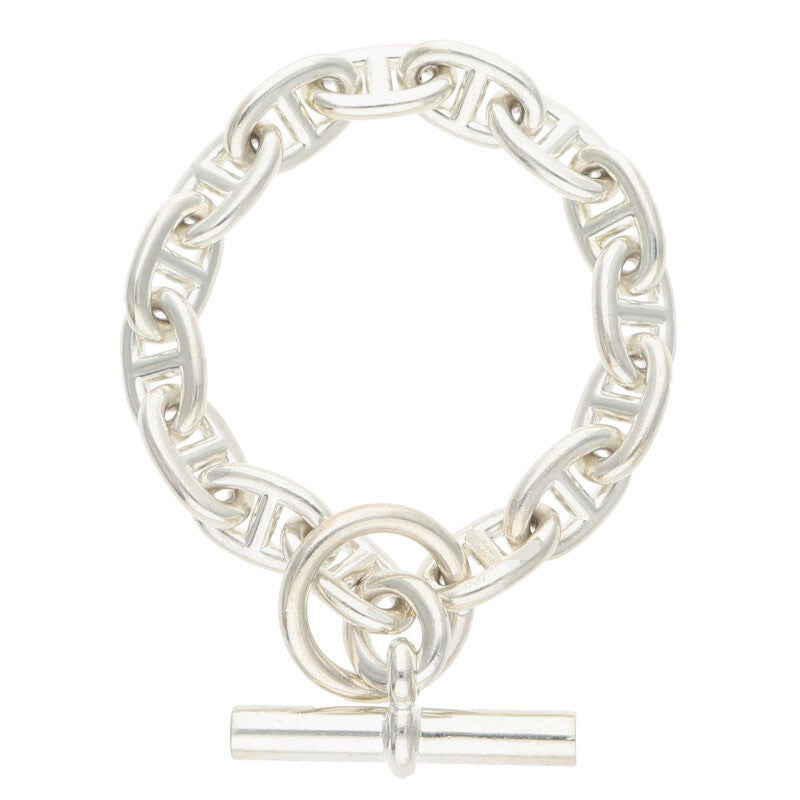 HERMES Chaine d'Ancre MM 925 Silver Bracelet Size ONE SIZE