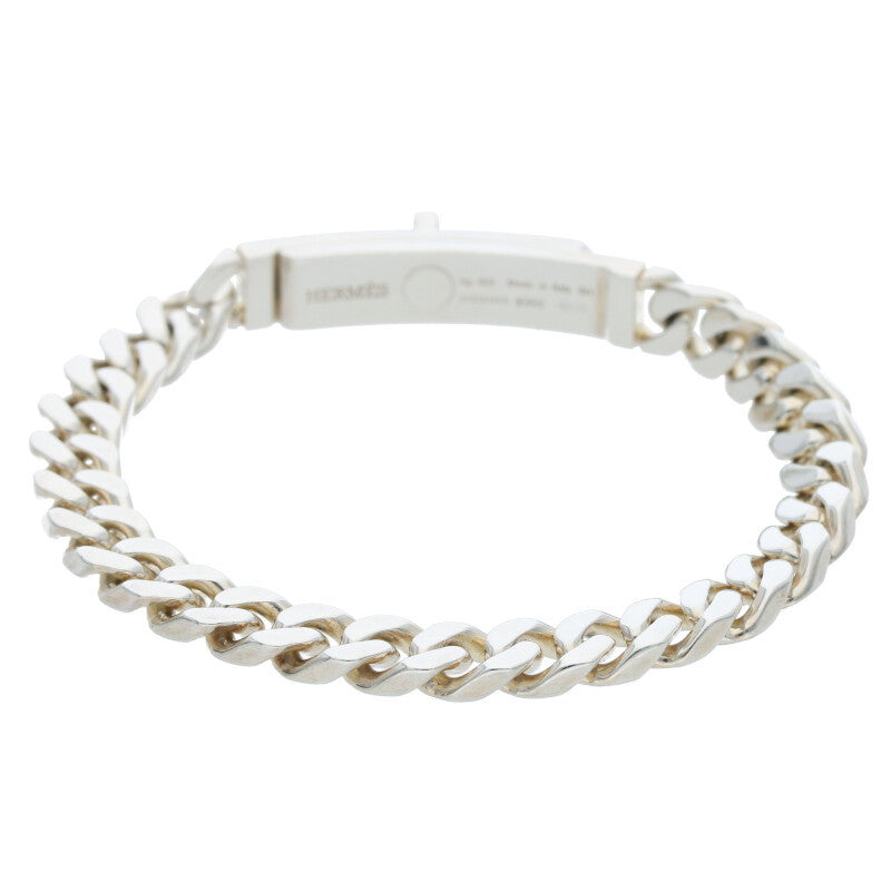 HERMES Kelly Gourmette 925 Silver Bracelet Size ONE SIZE