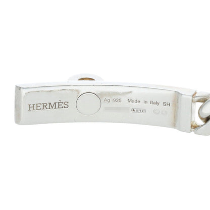 HERMES Kelly Gourmette 925 Silver Bracelet Size ONE SIZE