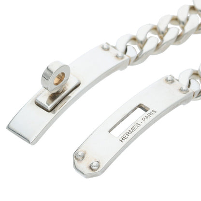 HERMES Kelly Gourmette 925 Silver Bracelet Size ONE SIZE