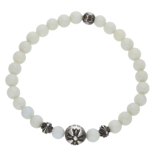 Chrome Hearts 6mm Bead Silver Bracelet White Size ONE SIZE