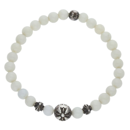 Chrome Hearts 6mm Bead Silver Bracelet White