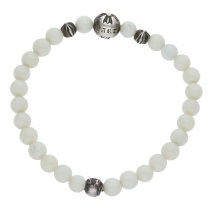 Chrome Hearts 6mm Bead Silver Bracelet White