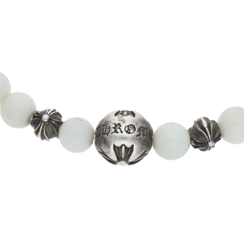 Chrome Hearts 6mm Bead Silver Bracelet White