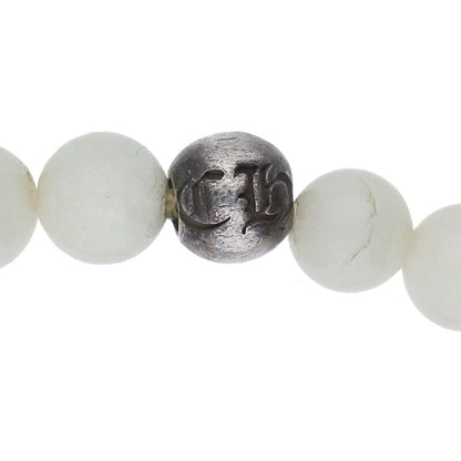 Chrome Hearts 6mm Bead Silver Bracelet White