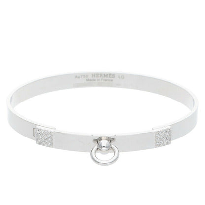 HERMES Collier de Chien K18WG Diamond Bracelet Size ONE SIZE