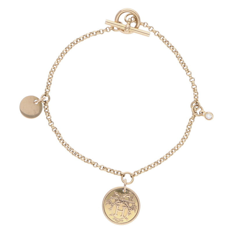 HERMES Ex-Libris PM K18PG 1 Diamond Bracelet Size ONE SIZE
