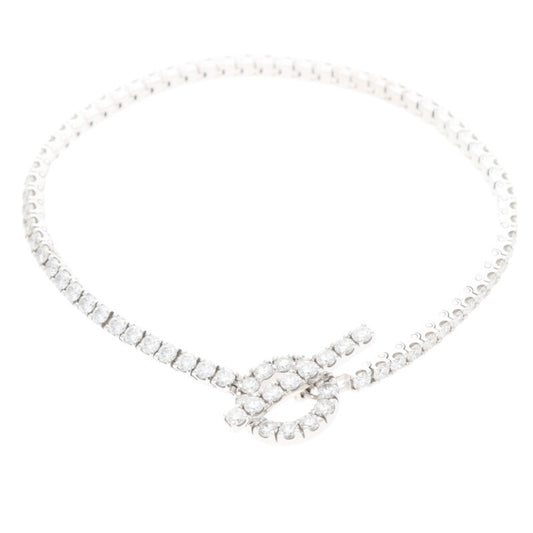 HERMES Finesse K18WG Diamond Bracelet Size ONE SIZE