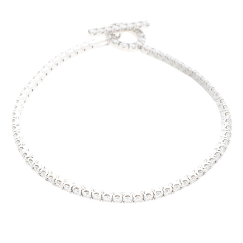 HERMES Finesse K18WG Diamond Bracelet Size ONE SIZE
