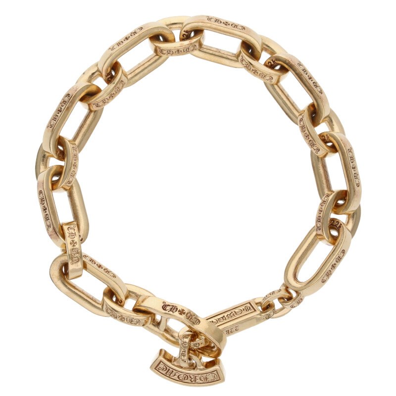 Chrome Hearts 22K Paper E Chain Gold Bracelet Size ONE SIZE