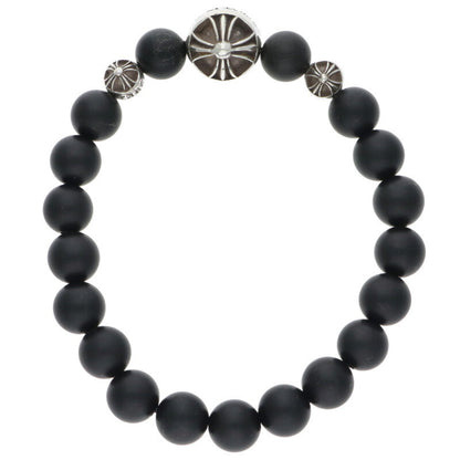 Chrome Hearts 8mm Bead Onyx Silver Bracelet Size ONE SIZE