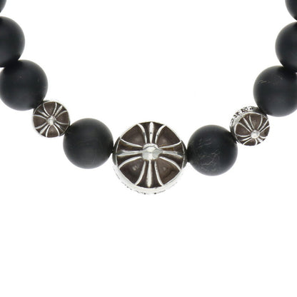 Chrome Hearts 8mm Bead Onyx Silver Bracelet Size ONE SIZE
