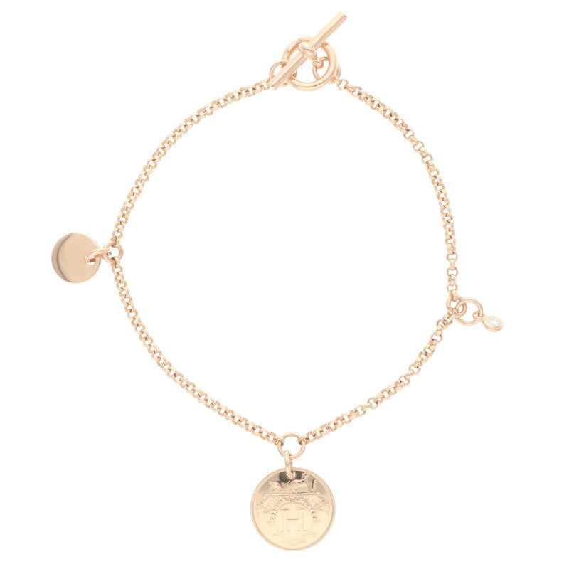 HERMES Ex-Libris PM K18PG 1 Diamond Bracelet Size ONE Multi