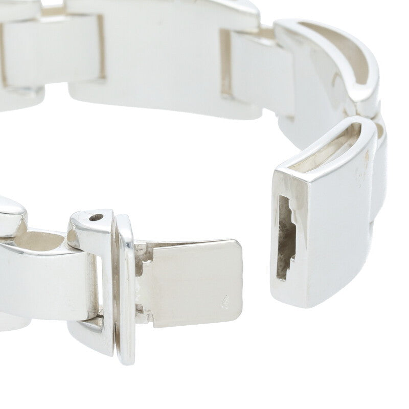 HERMES Luna Park 925 Silver Bracelet Size ONE SIZE