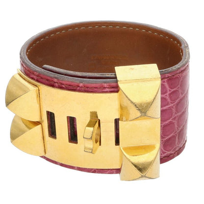 HERMES Collier de Chien Alligator Bracelet Size ONE SIZE