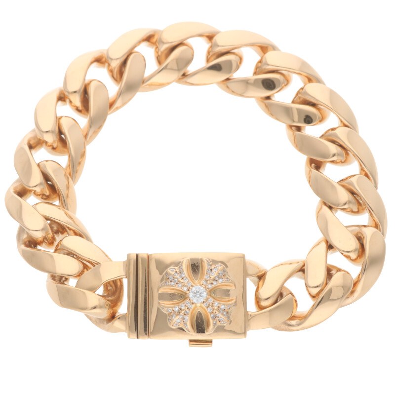 Chrome Hearts 22K Pave Diamond Box ID Bracelet Size ONE SIZE