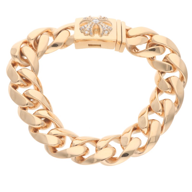 Chrome Hearts 22K Pave Diamond Box ID Bracelet Size ONE SIZE