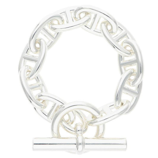 HERMES Chaine d'Ancre TGM Silver Bracelet 925 Size ONE SIZE