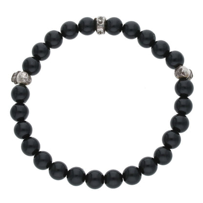 Chrome Hearts Delfino 6mm Bead Bracelet Black