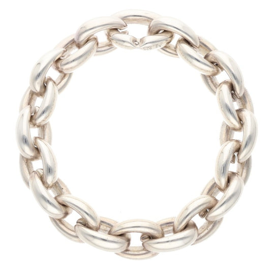 HERMES Acrobate GM Sterling Silver Bracelet Size ONE SIZE
