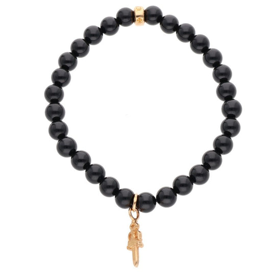 Chrome Hearts 22K Stack Dagger 6mm Black Bead Size ONE SIZE