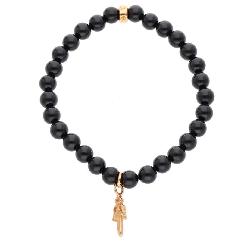 Chrome Hearts 22K Stack Dagger 6mm Black Bead