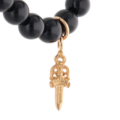 Chrome Hearts 22K Stack Dagger 6mm Black Bead