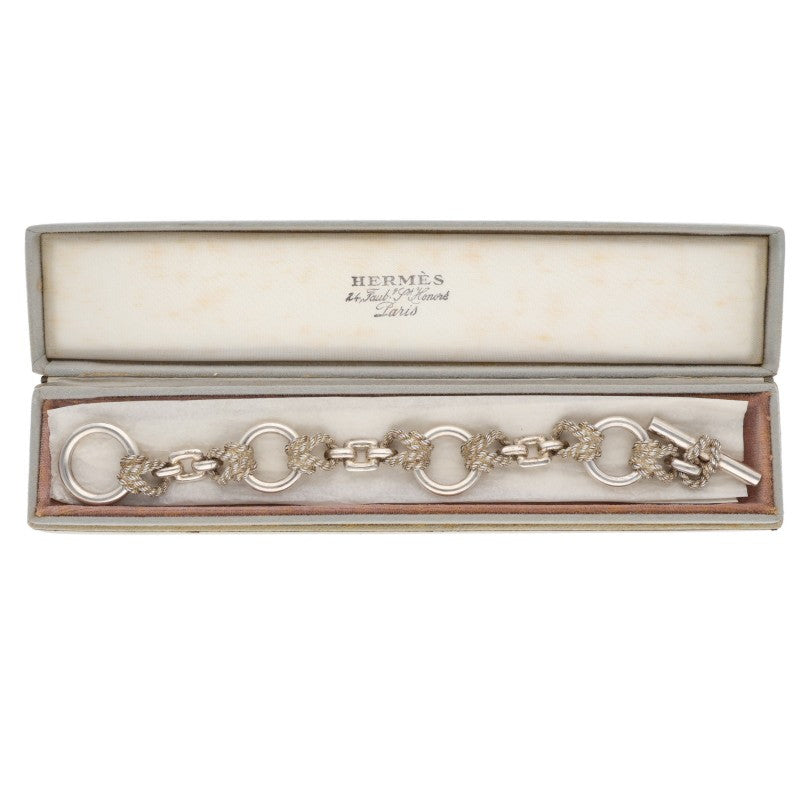 HERMES De Arnet GM Silver Bracelet Size ONE SIZE