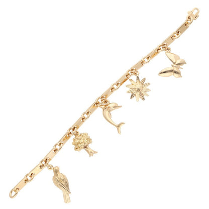 HERMES K18YG Plate Chain Charm Bracelet Size ONE SIZE