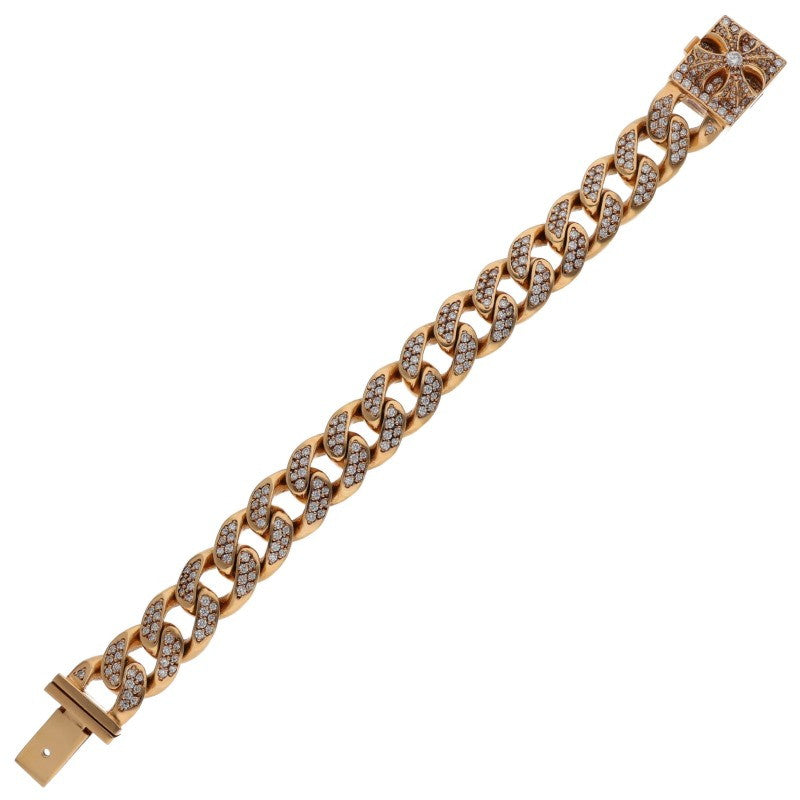 Chrome Hearts 22K Pave Diamond Small ID Bracelet Size 15LINK