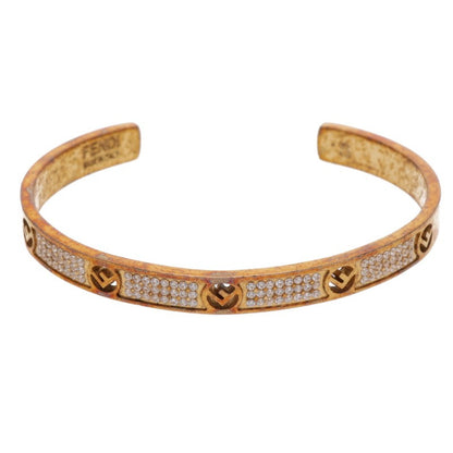 FENDI F Logo Rhinestone Bangle Size ONE SIZE