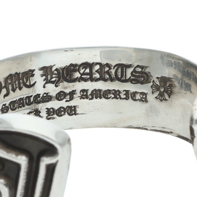 Chrome Hearts 925 Silver CH Cuff Bracelet Size ONE SIZE