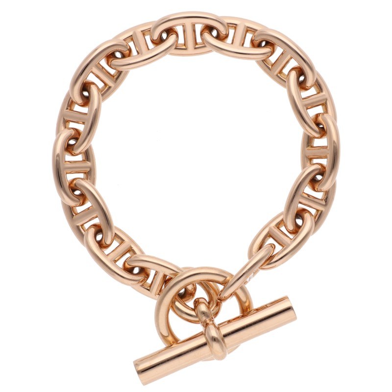 HERMES K18PG Chaine d'Ancre MM Bracelet Size ONE SIZE