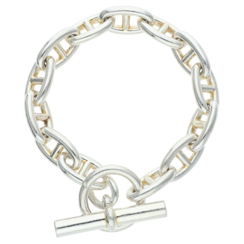 HERMES Chaine d'Ancre GM Silver Bracelet 925 Size 13LINK