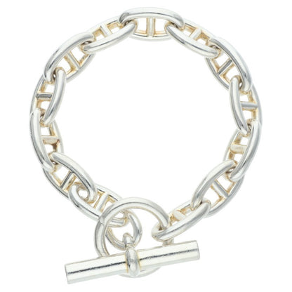 HERMES Chaine d'Ancre GM Silver Bracelet 925 Size 13LINK